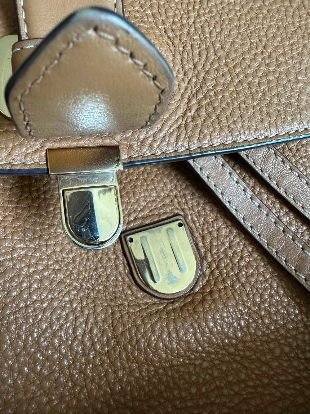 Michael Kors Romy Backpack Acorn Brown Pebbled‎ Leather Medium Drawstring Bag